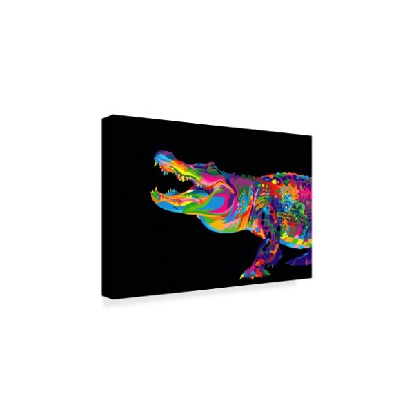 Bob Weer 'Alligator On Black' Canvas Art,30x47